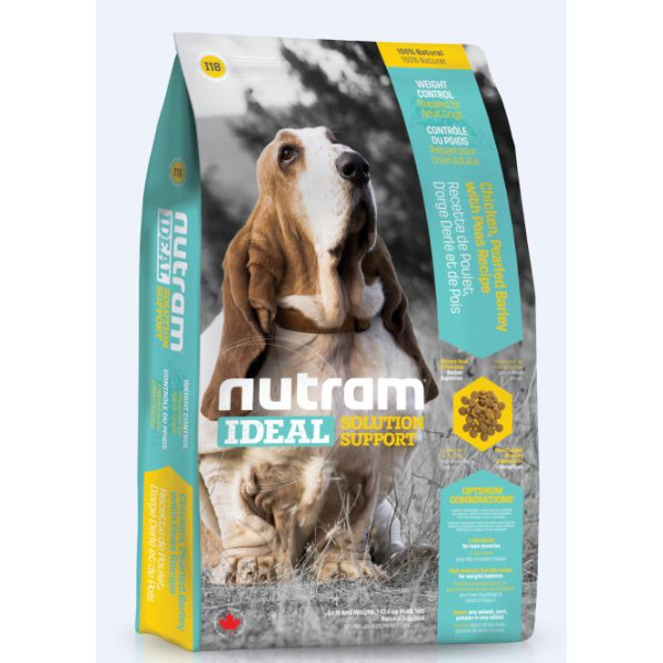 Nutram I18 Ideal Solution Support® Weight Control Natural Dog Food  控制體重犬糧 (雞肉、洋薏米及碗豆配方) 2kg